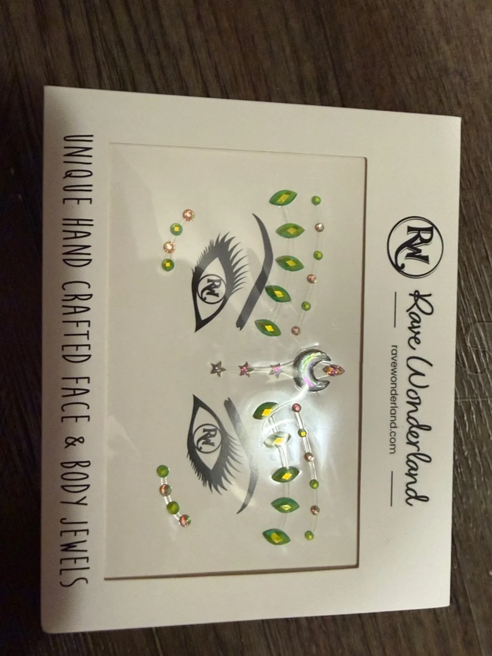 WONDERLAND Black Holographic Festival Goggles with Multicolor Face & Body Jewels